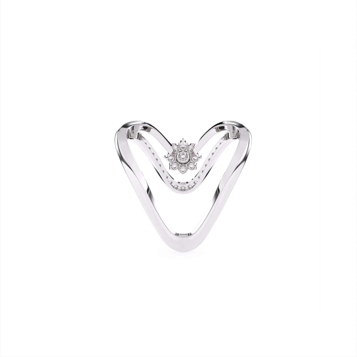 V Shape Lab Grown Diamond Engagement Ring